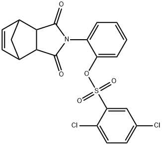 2-(3,5-dioxo-4-azatricyclo[5.2.1.0~2,6~]dec-8-en-4-yl)phenyl 2,5-dichlorobenzenesulfonate 结构式