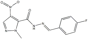 N'-(4-fluorobenzylidene)-4-nitro-1-methyl-1H-pyrazole-5-carbohydrazide 结构式