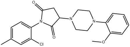 1-(2-chloro-4-methylphenyl)-3-[4-(2-methoxyphenyl)piperazin-1-yl]pyrrolidine-2,5-dione 结构式