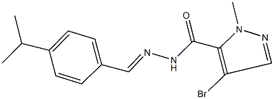 4-bromo-N'-(4-isopropylbenzylidene)-1-methyl-1H-pyrazole-5-carbohydrazide 结构式