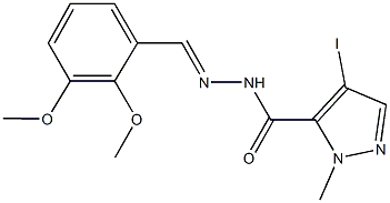 N'-(2,3-dimethoxybenzylidene)-4-iodo-1-methyl-1H-pyrazole-5-carbohydrazide 结构式