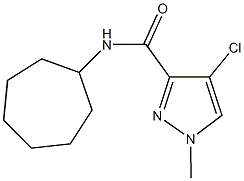 4-chloro-N-cycloheptyl-1-methyl-1H-pyrazole-3-carboxamide 结构式