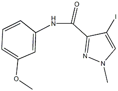 4-iodo-N-(3-methoxyphenyl)-1-methyl-1H-pyrazole-3-carboxamide 结构式