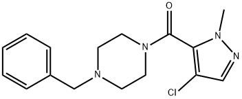 1-benzyl-4-[(4-chloro-1-methyl-1H-pyrazol-5-yl)carbonyl]piperazine 结构式