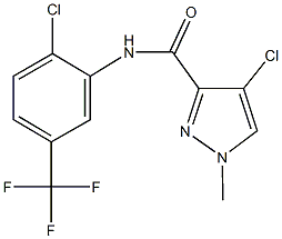 4-chloro-N-[2-chloro-5-(trifluoromethyl)phenyl]-1-methyl-1H-pyrazole-3-carboxamide 结构式