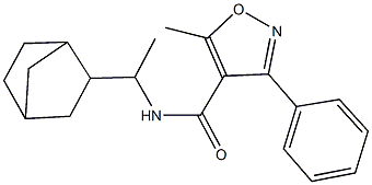 N-(1-bicyclo[2.2.1]hept-2-ylethyl)-5-methyl-3-phenyl-4-isoxazolecarboxamide 结构式