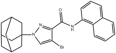 1-(1-adamantyl)-4-bromo-N-(1-naphthyl)-1H-pyrazole-3-carboxamide 结构式