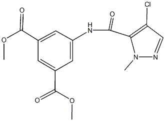 dimethyl 5-{[(4-chloro-1-methyl-1H-pyrazol-5-yl)carbonyl]amino}isophthalate 结构式