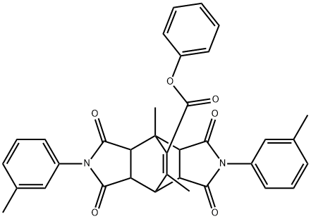 phenyl 1,14-dimethyl-4,10-bis(3-methylphenyl)-3,5,9,11-tetraoxo-4,10-diazatetracyclo[5.5.2.0~2,6~.0~8,12~]tetradec-13-ene-13-carboxylate 结构式
