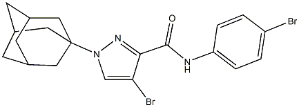 1-(1-adamantyl)-4-bromo-N-(4-bromophenyl)-1H-pyrazole-3-carboxamide 结构式