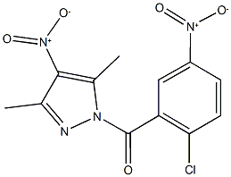 1-{2-chloro-5-nitrobenzoyl}-4-nitro-3,5-dimethyl-1H-pyrazole 结构式