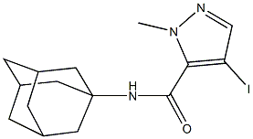 N-(1-adamantyl)-4-iodo-1-methyl-1H-pyrazole-5-carboxamide 结构式