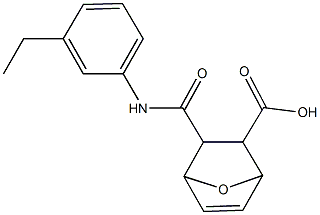 3-[(3-ethylanilino)carbonyl]-7-oxabicyclo[2.2.1]hept-5-ene-2-carboxylic acid 结构式