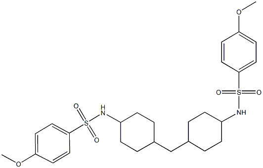 4-methoxy-N-{4-[(4-{[(4-methoxyphenyl)sulfonyl]amino}cyclohexyl)methyl]cyclohexyl}benzenesulfonamide 结构式