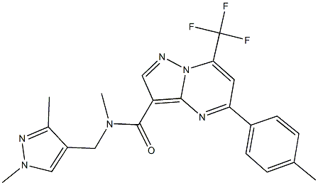 N-[(1,3-dimethyl-1H-pyrazol-4-yl)methyl]-N-methyl-5-(4-methylphenyl)-7-(trifluoromethyl)pyrazolo[1,5-a]pyrimidine-3-carboxamide 结构式