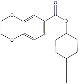 4-tert-butylcyclohexyl 2,3-dihydro-1,4-benzodioxine-6-carboxylate 结构式