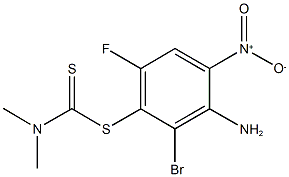 3-amino-2-bromo-6-fluoro-4-nitrophenyl dimethyldithiocarbamate 结构式