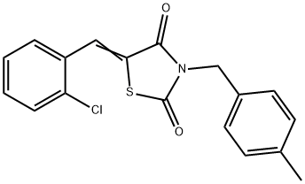 5-(2-chlorobenzylidene)-3-(4-methylbenzyl)-1,3-thiazolidine-2,4-dione 结构式