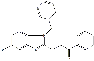 2-[(1-benzyl-5-bromo-1H-benzimidazol-2-yl)sulfanyl]-1-phenylethanone 结构式