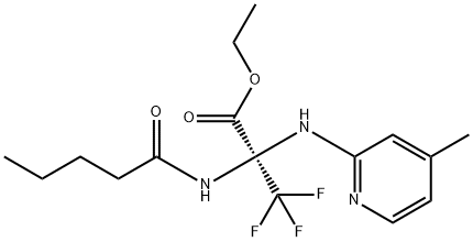 ethyl 3,3,3-trifluoro-2-[(4-methyl-2-pyridinyl)amino]-2-(pentanoylamino)propanoate 结构式