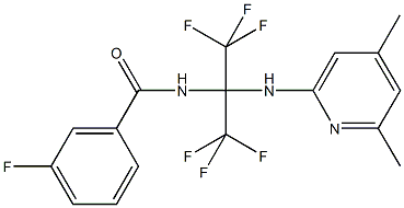 N-[1-[(4,6-dimethyl-2-pyridinyl)amino]-2,2,2-trifluoro-1-(trifluoromethyl)ethyl]-3-fluorobenzamide 结构式