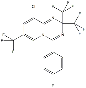 9-chloro-4-(4-fluorophenyl)-2,2,7-tris(trifluoromethyl)-2H-pyrido[1,2-a][1,3,5]triazine 结构式