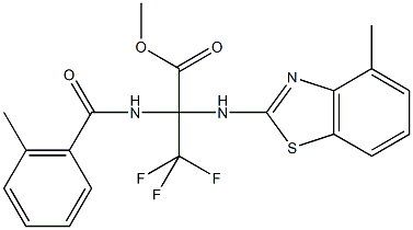 methyl 3,3,3-trifluoro-2-[(4-methyl-1,3-benzothiazol-2-yl)amino]-2-[(2-methylbenzoyl)amino]propanoate 结构式
