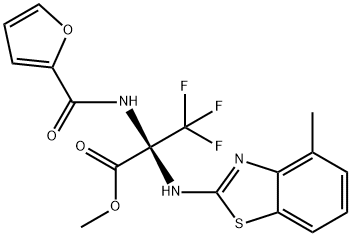 methyl 3,3,3-trifluoro-2-(2-furoylamino)-2-[(4-methyl-1,3-benzothiazol-2-yl)amino]propanoate 结构式