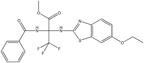 methyl 2-(benzoylamino)-2-[(6-ethoxy-1,3-benzothiazol-2-yl)amino]-3,3,3-trifluoropropanoate 结构式