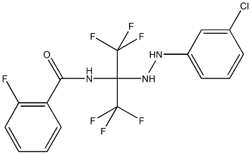 N-[1-[2-(3-chlorophenyl)hydrazino]-2,2,2-trifluoro-1-(trifluoromethyl)ethyl]-2-fluorobenzamide 结构式