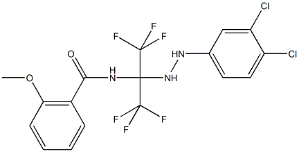 N-[1-[2-(3,4-dichlorophenyl)hydrazino]-2,2,2-trifluoro-1-(trifluoromethyl)ethyl]-2-methoxybenzamide 结构式