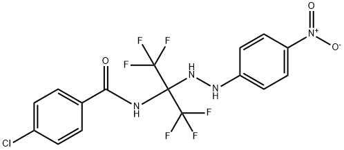 4-chloro-N-[2,2,2-trifluoro-1-(2-{4-nitrophenyl}hydrazino)-1-(trifluoromethyl)ethyl]benzamide 结构式