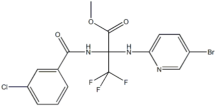 methyl 2-[(5-bromo-2-pyridinyl)amino]-2-[(3-chlorobenzoyl)amino]-3,3,3-trifluoropropanoate 结构式