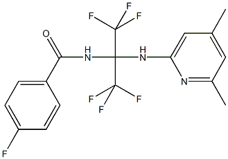 N-[1-[(4,6-dimethyl-2-pyridinyl)amino]-2,2,2-trifluoro-1-(trifluoromethyl)ethyl]-4-fluorobenzamide 结构式