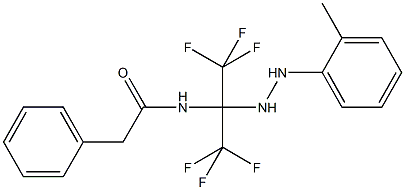 2-phenyl-N-[2,2,2-trifluoro-1-[2-(2-methylphenyl)hydrazino]-1-(trifluoromethyl)ethyl]acetamide 结构式