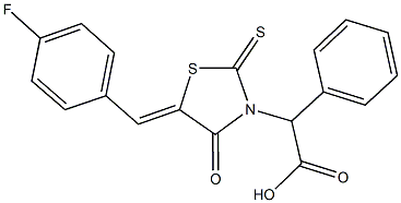 [5-(4-fluorobenzylidene)-4-oxo-2-thioxo-1,3-thiazolidin-3-yl](phenyl)acetic acid 结构式