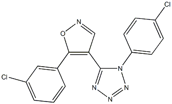 1-(4-chlorophenyl)-5-[5-(3-chlorophenyl)isoxazol-4-yl]-1H-tetraazole 结构式