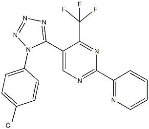 5-[1-(4-chlorophenyl)-1H-tetraazol-5-yl]-2-pyridin-2-yl-4-(trifluoromethyl)pyrimidine 结构式