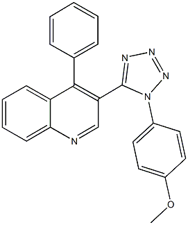 3-{1-[4-(methyloxy)phenyl]-1H-tetraazol-5-yl}-4-phenylquinoline 结构式