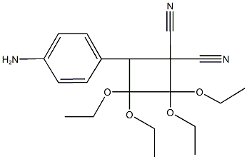 4-(4-aminophenyl)-2,2,3,3-tetraethoxy-1,1-cyclobutanedicarbonitrile 结构式