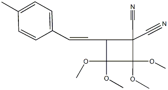 2,2,3,3-tetramethoxy-4-[2-(4-methylphenyl)vinyl]-1,1-cyclobutanedicarbonitrile 结构式