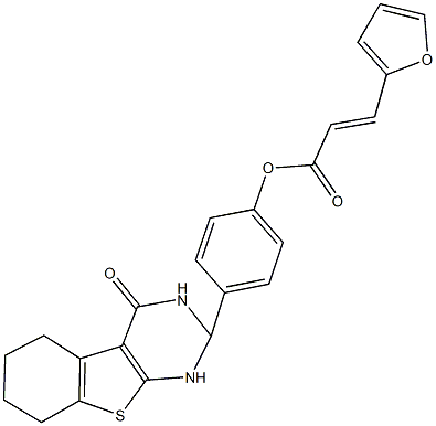 4-(4-oxo-1,2,3,4,5,6,7,8-octahydro[1]benzothieno[2,3-d]pyrimidin-2-yl)phenyl 3-(2-furyl)acrylate 结构式