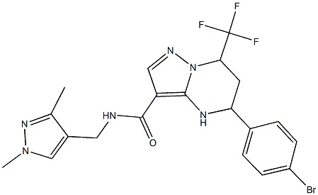 5-(4-bromophenyl)-N-[(1,3-dimethyl-1H-pyrazol-4-yl)methyl]-7-(trifluoromethyl)-4,5,6,7-tetrahydropyrazolo[1,5-a]pyrimidine-3-carboxamide 结构式