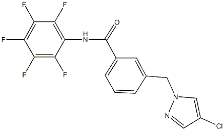 3-[(4-chloro-1H-pyrazol-1-yl)methyl]-N-(2,3,4,5,6-pentafluorophenyl)benzamide 结构式