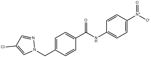 4-[(4-chloro-1H-pyrazol-1-yl)methyl]-N-{4-nitrophenyl}benzamide 结构式