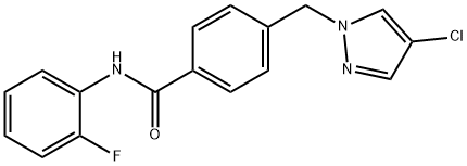 4-[(4-chloro-1H-pyrazol-1-yl)methyl]-N-(2-fluorophenyl)benzamide 结构式