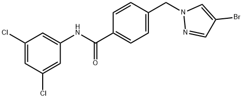 4-[(4-bromo-1H-pyrazol-1-yl)methyl]-N-(3,5-dichlorophenyl)benzamide 结构式