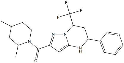 2-[(2,4-dimethyl-1-piperidinyl)carbonyl]-5-phenyl-7-(trifluoromethyl)-4,5,6,7-tetrahydropyrazolo[1,5-a]pyrimidine 结构式