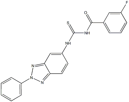 N-(3-fluorobenzoyl)-N'-(2-phenyl-2H-1,2,3-benzotriazol-5-yl)thiourea 结构式