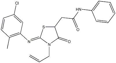 2-{3-allyl-2-[(5-chloro-2-methylphenyl)imino]-4-oxo-1,3-thiazolidin-5-yl}-N-phenylacetamide 结构式